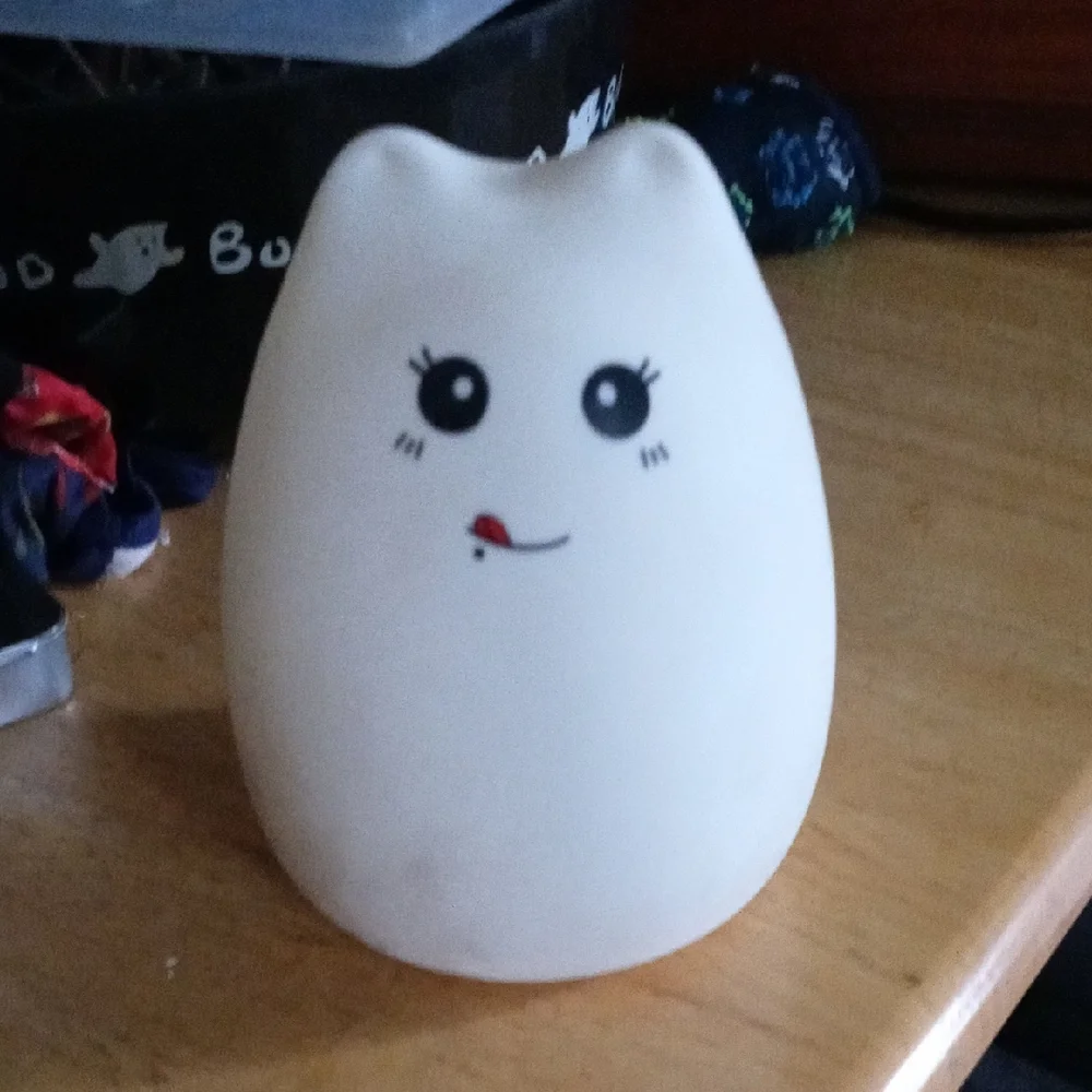 Cute Cat Night Light - White